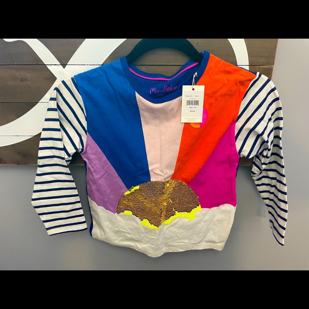 Mini Boden girl long sleeve shirt 6-7y size 122 cm size